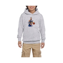 Zepplin Giyim Stephen Curry Blue Silhouette Gri Çocuk Kapşonlu Sweatshirt