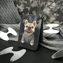 Magsafe Uyumlu 3d Nakışlı Kartlık Stand - Hırkalı Siyah Bulldog