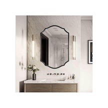 Asimetrik Duvar Aynası/çerçeveli Düzensiz Dekor Ayna/banyo Aynası Siyah 60 X 80 Genel
