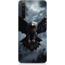 Realme 6 Pro Uyumlu Uçan Savaşçı Kartal Desenli Silikon Kılıf