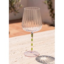 The Mia Şarap Kadehi Pembe Yeşil 600 Ml Çok Renkli