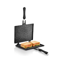 Fms D3001 Büyük Döküm Ocak Üstü El Tost Makinesi Siyah 20x26cm