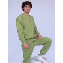 Unisex Oversize Yeşil Sweatshirt