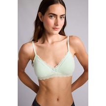 Defacto %100 Pamuk Dantel Detaylı Çıkarılabilir Kap Çıkarılabilir Pedli Balensiz Nane Yeşili Bralet G7762ax26spgn1139 Yeşil-gn1139