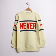 Toontoy Kız Çocuk Sweatshirt Never Baskı Sarı Toontoy Kız Çocuk Sweatshirt Never Baskı Sarı