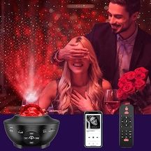 Quenlite Oc-12 Bluetooth'lu Led Gökyüzü Işıkları Bulutsu Okyanus Dalgası Projektörü Eğlence Disko Parti