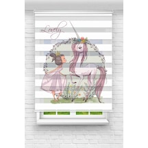 Perdecizade Enxboy Unicorn Dijital Baskılı Zebra Perde-cocuk Odası-stor Perde Pz-2589 Renkli