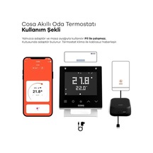 Akıllı Oda Termostatı V5, Wi-fi Kablosuz Kombi Ve Klima Kontrolü, Beyaz