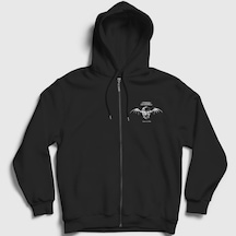 Presmono Unisex Fallen Avenged Sevenfold Fermuarlı Kapüşonlu Sweatshirt Siyah