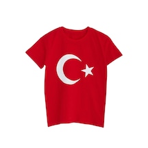 Raspberry Türk Bayrak Baskılı T-Shirt