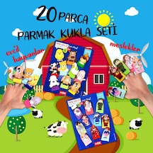 2 Set - 20 Parça Tox Evcil Hayvanlar ve Meslekler Parmak Kukla T7