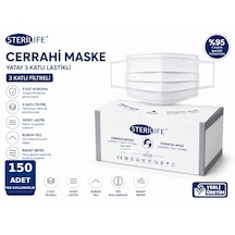 Sterillife Beyaz Yatay Geniş Lastikli Maske 3 Kutu