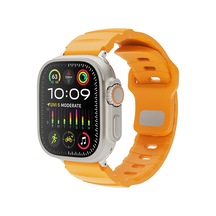 Apple Watch Ultra 49mm Uyumlu Kordon Delikli Soft Silikon Outdoor Spor Tasarım Sarı