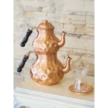 Bakır Çaydanlık Gamzeli Model Mat Bakır Renk Bakır