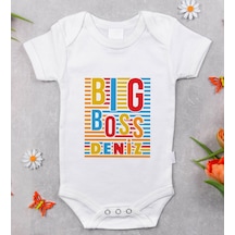Bitmeyenkartus Bk Kids Isimli Big Boss Tasarımlı Bebek Body Zıbın - Model 1 Beyaz