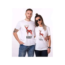 Tshirthane Hubby Wifey Geyik Sevgili Kombinleri Tshirt Kombini Beyaz