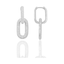 Söğütlü Silver Gümüş Rodyumlu Zirkon Taşlı Sallantılı Trend Küpe
