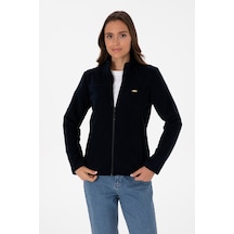 U.S. Polo Assn. Kadın Lacivert Fermuarlı Dik Yaka Polar Sweatshirt 50316729-VR059