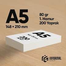 İnformal Fotokopi Kağıdı Premium Kalite A5 80 Gr 200 Yaprak