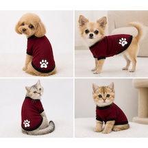 Pati Desenli Swit Kedi Ve Köpek Kıyafeti Bordo Small 32 Cm-38 Cm