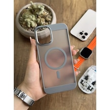 Apple iPhone 16 Plus Magsafe Uyumlu Silikon Kılıf Soocase635 Gri
