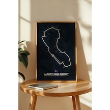 Albert Park Circuit F1 Pisti Ahşap Çerçeveli Tablo Melbourne Gp Dekor Poster