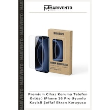 Premium Cihaz Koruma Telefon Örtüsü İphone 16 Pro Uyumlu Kavisli Şeffaf Ekran Koruyucu
