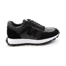 Bambi Siyah Hakiki Deri Erkek Sneaker E01011043303