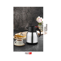 Star Termos 1 .5 Litre Çift Kat Paslanmaz Çelik Termos Piknik Kamp Outdoor Ofis Otel Kafe Okul Sth-6155 Siyah