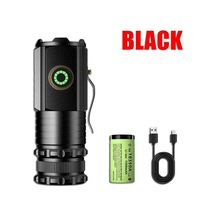 Dongjing 2000lm Süper Parlak Usb Şarj Edilebilir El Feneri Güç Siyah