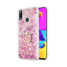 Microsonic Samsung Uyumlu Galaxy M10s Kılıf Glitter Liquid Holder
