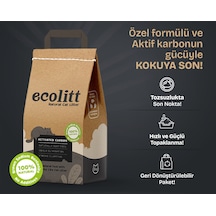 Toi Moi Ecolitt Ultra Koku Hapseden Kraft Pakette Topaklanan Kahverengi Bentonit Aktif Karbonlu Kedi Kumu 8 KG