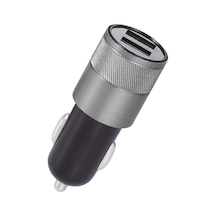 Araç İçi Çakmaklık Şarj Cihazı Çift Usb Çıkışlı Metal Gövdeli Araç Şarj Adaptörü