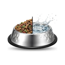 Paslanmaz Çelik Kedi Köpek Mama Ve Su Kabı 22 Cm - Kaydırmaz Kauçuk Tabanlı - Yaş Ve Kuru Mama İçin Uygun - Bulaşık Makinesinde Yıkanabilir - 500 Ml Kapasiteli