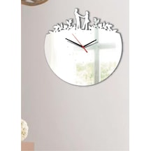 M3 Decorium Aşkımıza Hediye Dev Saat Dekoratif Ayna Beyaz