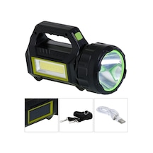 El Feneri Projektör Solar Şarjlı 10w Beyaz Kırmızı+cob Led Ranchı Beyaz