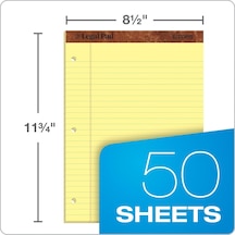 Tops Yasal Pad Legal Pad, 8 1/2 X 11 3/10,2 Cm, Delikli, 3-delik Delikli, Kanarienvoegel, Legal/genişlik Rule, Çok Renkli