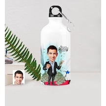 Kişiye Özel Bay Bankacı Karikatürlü Metal Suluk (500 Ml.) 2