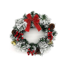 Konesam 30cm El Yapımı Noel Gülleği - Pet Materyal, Simülasyon Mantar Ve Kırmızı Meyveli, Mağaza Otel Dekorasyonu, Duvar/anahtar Bağdağı, Noel Günü Sahneleri