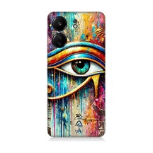 Xiaomi Redmi 13c Uyumlu Soyut Detayda Mavi Göz Ra Desenli Silikon Kılıf Çok Renkli