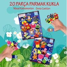 2 Set 20 Parça Tox Masal Kahramanları ve Deniz Canlıları Parmak