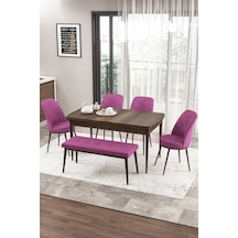 Barok Masa Sandalye Ve Bench Mor