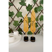 Modern Minimalist Doğa Temalı Yaprak Seti Gold Renkli Dekoratif Obje Gold - 698301863