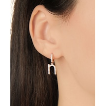 Kadın Kararmaz Çelik Lüks Küçük N Harf Küpe Altın Kadın Kararmaz Çelik Lüks Küçük N Harf Küpe Altın