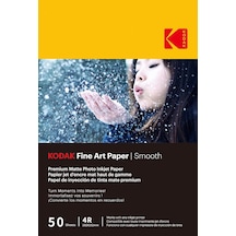 Kodak Fine Art Paper Mat Fotoğraf Kağıdı, 50 Yaprak, 230 G/m², A6 Formatında 10 X 15 Cm , Mürekkep Püskürtmeli Baskı, Pürüzsüz Yüzey, Anılarınız İçin Üstün Kalite