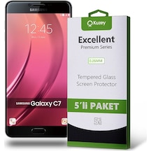 Samsung Uyumlu Galaxy C7 Ekran Koruyucu Cam 5 Adet Ekonomik Paket (541371381) 20 Tl Fark Ile Apple  iPhone Hızlı Şarj Kablosu