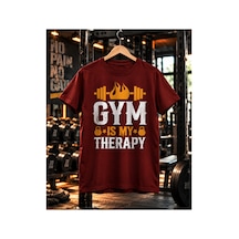 Segungear Gymtherapy Erkek Regular Fit Baskılı Spor Tişört Bordo - 933732727 Bordo