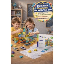 Magnetic 77 Parça Manyetik Yapı Blokları Eğitici Zeka Oyunu Montessori Seti Mini Kare Parça 5.5 Cm