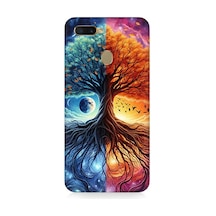 Oppo Reno Ax7 Uyumlu Hayat Ağacı Ve Gece Gündüz Desenli Silikon Kılıf Çok Renkli