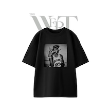 Thewert Michael Jordan Death Row Tasarım Baskılı Ünisex Siyah Oversize T-shirt
